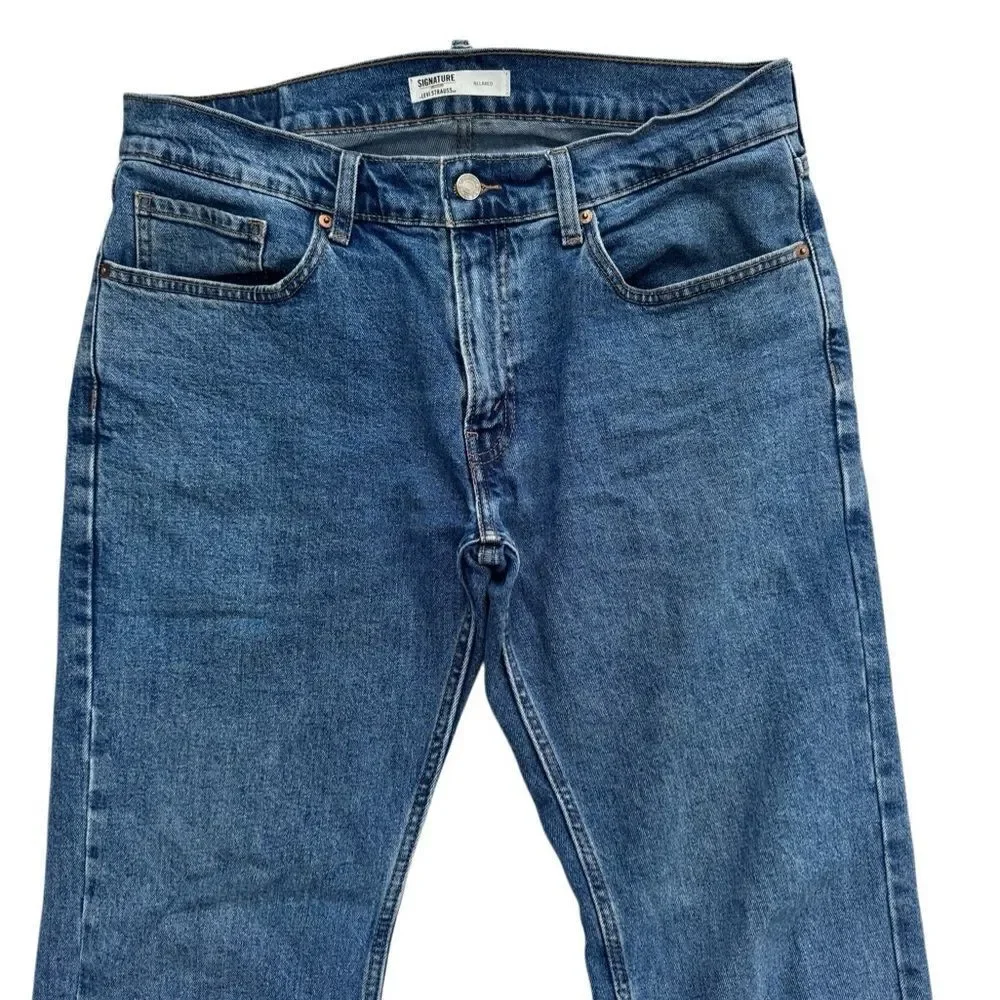 Levi Strauss Signature Men's Relaxed Fit Blue Jeans Size W34 L30